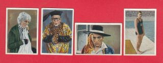 Lon Chaney - Tarzan Johnny Weissmuller 4 Vintage 1928 German Cigarette Cards