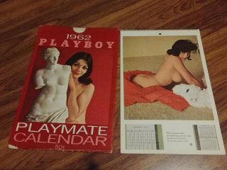 Vintage 1962 Playboy Playmate Calendar In Great Shape - With Sleeve