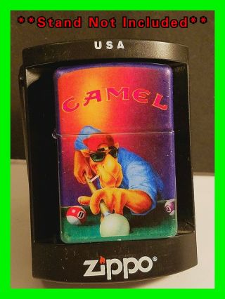 Camel Zippo Lighter Joe Camel Playing Pool Double Sided Cond Near