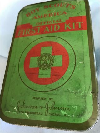 Vintage Boy Scouts Of America Official First Aid Kit Tin No Contents