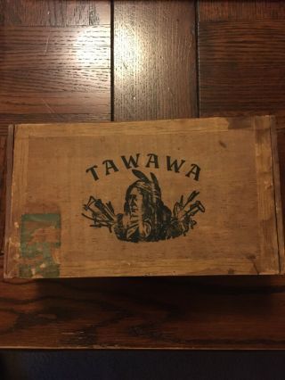 RARE OLD ANTIQUE NATIVE AMERICAN INDIAN CIGAR BOX TAWAWA 3