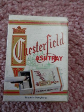 Vintage Metal Chesterfield Pocket Ashtray Box 1960s