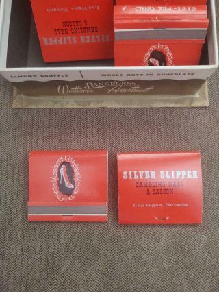 Vintage 55 Matchbooks Box Of Silver Slipper Las Vegas Casino