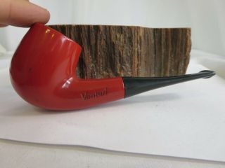 Estate Vintage Venturi Red Tobacco Pipe Bent Billiard Rp12