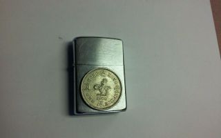 Zippo Lighter - 1967 Date With 1960 Hong Kong One Dollar Coin -