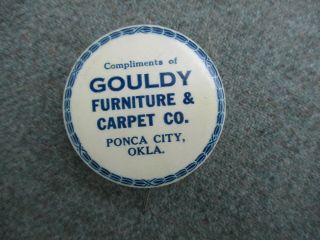 Vintage Gouldy Furniture Celluloid Advertising Tape Measure Ponca City,  Ok.