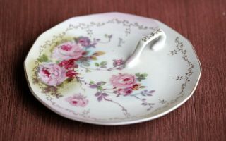 Vintage Royal Crown Chantilly Rose Hand Painted Lemon Dish 2