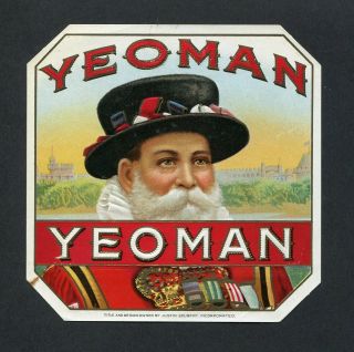 Old Yeoman Cigar Label - Scarce