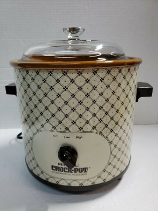 31367 Rival Vintage 3 1/2 Qt Slow Cooker Crock Pot Stoneware Glass Lid 3100 2