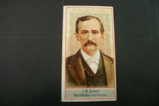 Cigarette Tobacco Card Allen & Ginter American Editors 1887 1st Series J.  Bundy