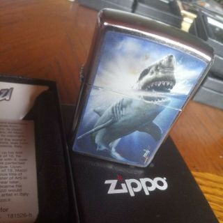 Mazzi Shark Attack Zippo Lighter W Box
