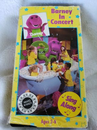 Barney In Concert Vhs Sing Along Educational Vintage Ages 2 - 8