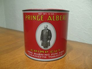 Vintage Prince Albert Crimp Cut Pipe & Cigarette Tobacco 14 Oz.  Tin Can