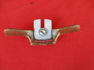 Vintage Small Brass Bronze Convex Spoke Shave Round Bottom Tool Plane (1692)
