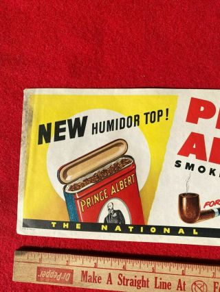 L1) 1948 Prince Albert Smoking Tobacco Can Paper Country Store Paper Sign Pipe 2