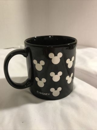 Vintage Disney Coffee Mug Cup Black/ White Mickey Mouse Ears