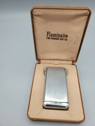 Vintage Parker Pen Co Flaminaire Pocket Gas Lighter W/ Refillable Tank