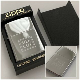 Vintage Zippo Silk Cut Cigarette Lighter W/ Booklet (af)