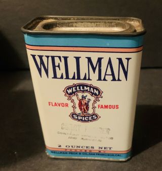 Vintage Wellmans Spice Tin Curry