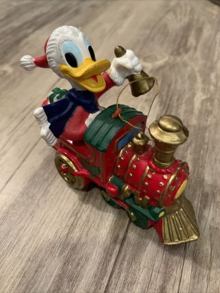 Rare Vintage Walt Disney Donald Duck (train) Plastic Ornaments