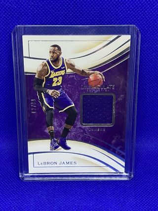 2019 - 20 Panini Immaculate Lebron James Game - Worn Jersey Patch 63/99 -