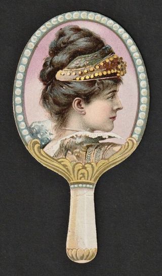 N122: Novelties: Girl On Object: Gail & Ax Tobacco Cigarette Card 1890