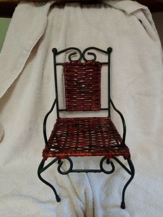 Vintage Wicker Chair Wrought Iron Doll Chair