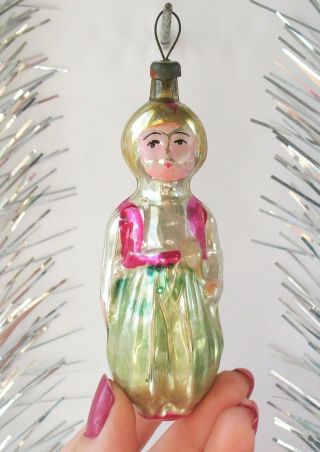 Oriental Boy Vintage Xmas Decor Ornament Soviet Russian Christmas Ussr Glass1
