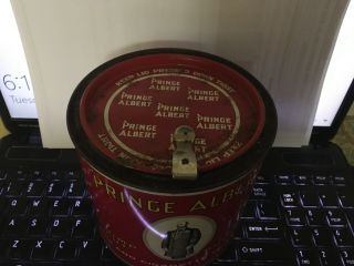 Vintage Prince Albert Pipe & Cigarette Tobacco Round 14 oz TIN EMPTY CAN Antique 2