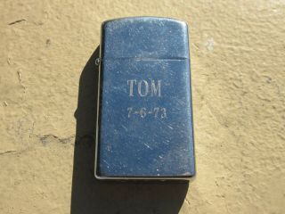 Vintage Zippo 1972 Cigarette Lighter Engraved To Tom Birthday 7 - 6 - 73 Vietnam ?