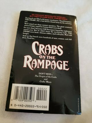 Vintage Crabs on the Rampage by Guy N.  Smith Dell 1st US paperbacks from hell 3
