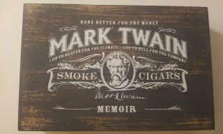 Mark Twain Cigars Memior Empty Wooden Cigar Box