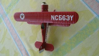 Vintage Ertl Die Cast Metal Airplane Texaco Nc563y Red Coin Bank