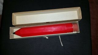 Vintage Midcentury 1950s 1960s Pencil - Shaped Pencil Case & Ruler