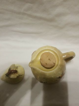 Vintage Ceramic Bee Hive Honey Pot Jar Pitcher Creamer Syrup with Lid Japan 3