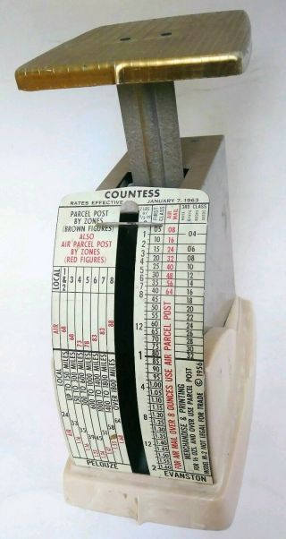 Vintage Pelouze Model M - 2 Postal Postage Scale 1956 Post Office Countess