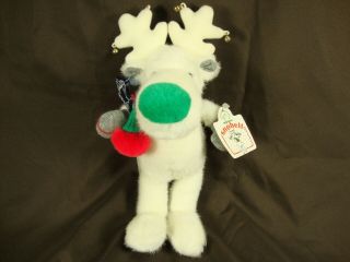 Applause Snowbell The White Reindeer 10 " Stuffed Animal Plush Toy With Tags