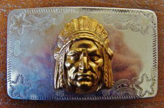 Vintage Indian Head Chief Belt Buckle Jewelry - Unique Handmade One Of A Kind