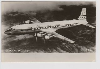 Vintage Rppc P.  A.  A.  Pan American Airways Panam Douglas Dc - 7 Aircraft