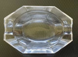 Vintage Cut Crystal Mid Century Glass Ashtray Small Geometric Angles Retro