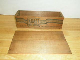 Vintage Wooden Kraft White American Cheese Box Kraft Phenix Cheese Corp.