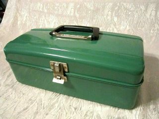 Vintage Union Steel Utility Chest Blue/green Metal Case Tool Tackle Box Usa