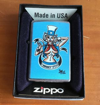 Zippo Windproof Lighter I Want You America Red White Blue Made In Usa