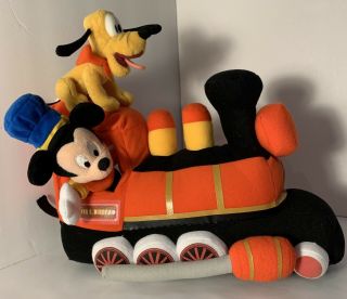 Vintage Walt Disney World Train Mickey And Pluto Plush Very Rare Hard To Find