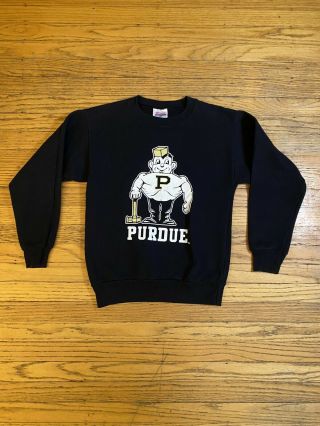 Vintage 90s Purdue University Boilermakers Sweatshirt Sz Youth Large Ncaa Big 10