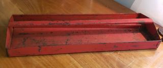 Vintage Red Metal Toolbox Tray Insert 18.  5 " ×6.  5 " ×3 "