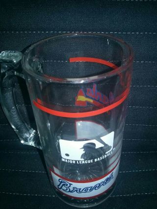 Vintage Mlb Atlanta Braves Beer Glass Drinking Mug 1991 - Major League Baseball -