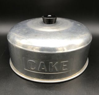 Vintage Retro Aluminum Cake Saver Cover Topper 10 Inch