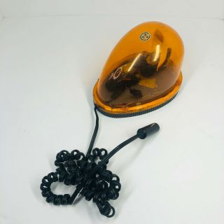 Vintage Teardrop Amber Emergency Rotating Beacon Light 12v Magnet Mount (p)