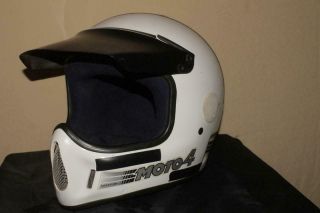Retro Bell Moto 4 Force Flow Motorcross Riding Helmet White Vintage 7 1/2
